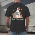 Ghost Reading Book Coquette Bow Halloween Girl Kid Teacher Men's Back Print T-Shirt