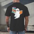 Ghost Reading Books Halloween Library Men's Back Print T-Shirt