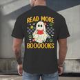 Ghost Reading Books Teacher Student Halloween Read More Book Men's Back Print T-Shirt