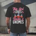 This Girl Loves Books And Gnomes Gardener Dwarf Garden Gnome Men's Back Print T-Shirt