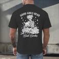 Good Girls Read Bad Books Skeleton Reading Book Halloween Men's Back Print T-Shirt Good Girls Read Bad Books Skeleton Reading Book Halloween Men's Back Print T-Shirt