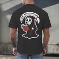 Grim Reaper Bookworm Cute Book Reading Halloween Men's Back Print T-Shirt Grim Reaper Bookworm Cute Book Reading Halloween Men's Back Print T-Shirt