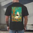 Groovy Ghost Reading Book Cat Halloween Ghost Teacher Men's Back Print T-Shirt