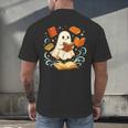 Halloween Cute Ghost Shirt Reading Books Ghost Men's Back Print T-Shirt Halloween Cute Ghost Shirt Reading Books Ghost Men's Back Print T-Shirt