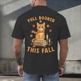 Halloween Fully Booked This Fall Book Ginger Cat Reading Men's Back Print T-Shirt