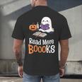Halloween Teacher Women Cute Reading Ghost Read More Books Men's Back Print T-Shirt Halloween Teacher Women Cute Reading Ghost Read More Books Men's Back Print T-Shirt