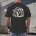 Hedgehog Reading Book Lake Scenery Reading Men's Back Print T-Shirt