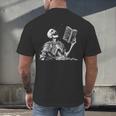 Hilarious Skeleton Holding a Book And Laughing Gothic Men's Back Print T-Shirt Hilarious Skeleton Holding a Book And Laughing Gothic Men's Back Print T-Shirt