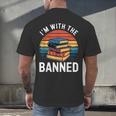 I'm With The Banned Stack Of Books Vintage Sunset Retro Men's Back Print T-Shirt