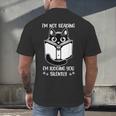 I’m Not Reading I’m Judging You Silently Fun Cat Book Lover Men's Back Print T-Shirt I’m Not Reading I’m Judging You Silently Fun Cat Book Lover Men's Back Print T-Shirt