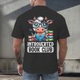 Introverted Book Club Reading Lover Cow Men's Back Print T-Shirt