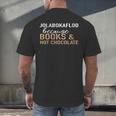 Jolabokaflod Because Books And Hot Chocolate Men's Back Print T-Shirt Jolabokaflod Because Books And Hot Chocolate Men's Back Print T-Shirt