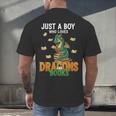 Just a Boy Who Loves Dragons And Books Reading Dragon Men's Back Print T-Shirt Just a Boy Who Loves Dragons And Books Reading Dragon Men's Back Print T-Shirt