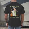 Just a Girl Who Loves Books And Birds Book Reading Bird Love Men's Back Print T-Shirt Just a Girl Who Loves Books And Birds Book Reading Bird Love Men's Back Print T-Shirt
