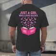 Just A Girl Who Loves Books Butterflies Reading Men's Back Print T-Shirt