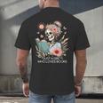 Just A Girl Who Loves Books Messy Bun Book Skeleton Bookworm Men's Back Print T-Shirt