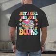 Just A Girl Who Loves Books Reading Cute Bookworm Girls Kids Men's Back Print T-Shirt Just A Girl Who Loves Books Reading Cute Bookworm Girls Kids Men's Back Print T-Shirt