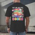 Just A Girl Who Loves Books Reading Library Men's Back Print T-Shirt Just A Girl Who Loves Books Reading Library Men's Back Print T-Shirt