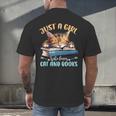 Just a Girl Who Loves Cats And Books Kitties Pet Art Lover Men's Back Print T-Shirt
