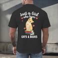Just a Girl Who Loves Cats And Books Reading Cat & Bookworm Men's Back Print T-Shirt Just a Girl Who Loves Cats And Books Reading Cat & Bookworm Men's Back Print T-Shirt