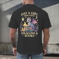 Just a Girl Who Loves Cute Dragons And Books Men's Back Print T-Shirt Just a Girl Who Loves Cute Dragons And Books Men's Back Print T-Shirt
