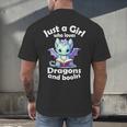 Just a Girl Who Loves Dragons And Books Dragon For Kids Men's Back Print T-Shirt Just a Girl Who Loves Dragons And Books Dragon For Kids Men's Back Print T-Shirt