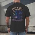 Just a Girl Who Loves Dragons And Books Fantasy Men's Back Print T-Shirt Just a Girl Who Loves Dragons And Books Fantasy Men's Back Print T-Shirt