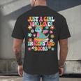 Just A Girl Who Loves Dragons And Books Reading Bookworm Men's Back Print T-Shirt Just A Girl Who Loves Dragons And Books Reading Bookworm Men's Back Print T-Shirt