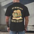Just One More Chapter Sloth Sleeping On Books Reading Men's Back Print T-Shirt