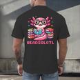 Kawaii Axolotl Readsolotl Book Lover Reading Bookworm Girls Men's Back Print T-Shirt