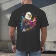 Kawaii Eagle Reads Book Reading Library Book Bookworm Men's Back Print T-Shirt