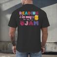 Kids Reading Book Lover Reading Is My Jam Men's Back Print T-Shirt