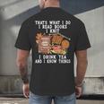 Knitting Reading Books Drinking Tea Knitter Knit Men's Back Print T-Shirt Knitting Reading Books Drinking Tea Knitter Knit Men's Back Print T-Shirt
