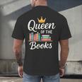 Librarian Queen Of The Books Book Reading Library Men's Back Print T-Shirt Librarian Queen Of The Books Book Reading Library Men's Back Print T-Shirt