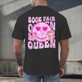Library Book Fair Queen Vibe Groovy Tie Dye School Reading Men's Back Print T-Shirt