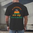 My Life Essentials Are Cat And Books Men's Back Print T-Shirt