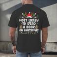 Most Likely To Read A Book On Christmas Matching Family Men's Back Print T-Shirt Most Likely To Read A Book On Christmas Matching Family Men's Back Print T-Shirt