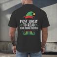 Most Likely To Read A Book Matching Christmas Elf Men's Back Print T-Shirt