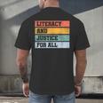 Literacy And Justice For All Stop Book Banning Banned Books Men's Back Print T-Shirt Literacy And Justice For All Stop Book Banning Banned Books Men's Back Print T-Shirt