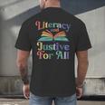 Literacy Justice For All Stop Book Banning Protect Librarian Men's Back Print T-Shirt Literacy Justice For All Stop Book Banning Protect Librarian Men's Back Print T-Shirt