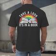 Take a Look It's In a Book Reading Vintage Retro Rainbow Men's Back Print T-Shirt
