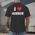 I Love Horror Heart Movies TV Show Books Writing Read Men's Back Print T-Shirt