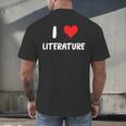 I Love Literature Heart Books Writing Reading Read Write Men's Back Print T-Shirt I Love Literature Heart Books Writing Reading Read Write Men's Back Print T-Shirt