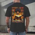 Man Reading Book Black History Month Book Lover Afro Men's Back Print T-Shirt Man Reading Book Black History Month Book Lover Afro Men's Back Print T-Shirt