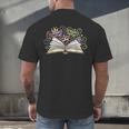 Mardi Gras Book Librarian Author Purple Beads Men's Back Print T-Shirt Mardi Gras Book Librarian Author Purple Beads Men's Back Print T-Shirt