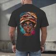Melanin Girl Afro Book Lover Librarian Teacher Student Men's Back Print T-Shirt