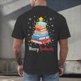 Merry Bookmas Book Christmas Tree Lights Xmas Men Women Kids Men's Back Print T-Shirt Merry Bookmas Book Christmas Tree Lights Xmas Men Women Kids Men's Back Print T-Shirt
