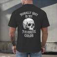 Morally Grey Is My Favorite Color Bookish Skull Men's Back Print T-Shirt