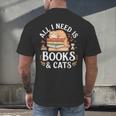 All I Need Is Books And Cats Reading Men's Back Print T-Shirt