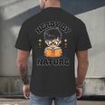 Nerdy By Nature Chibi Cute Book Lover Men's Back Print T-Shirt